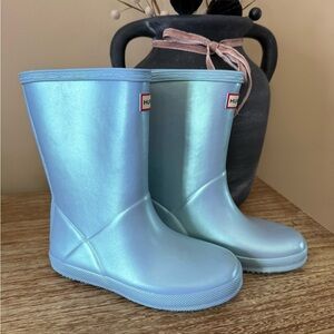 Hunter Shiny Light Blue Boots
